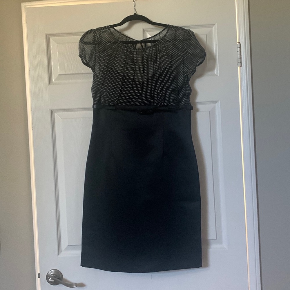 Tahari Dress Black & White Polkadot